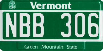 VT license plate NBB306
