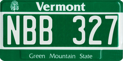 VT license plate NBB327