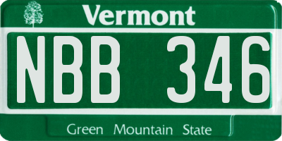 VT license plate NBB346