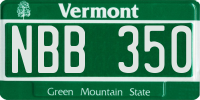 VT license plate NBB350