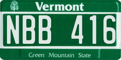 VT license plate NBB416