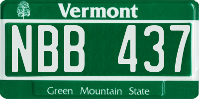 VT license plate NBB437