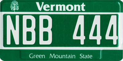 VT license plate NBB444