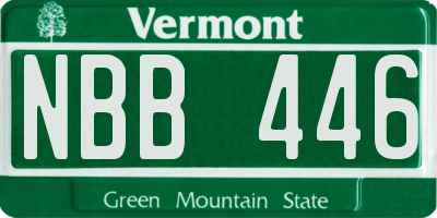 VT license plate NBB446