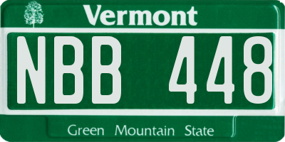 VT license plate NBB448