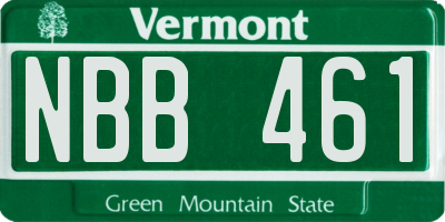 VT license plate NBB461