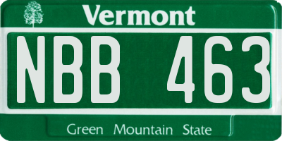 VT license plate NBB463
