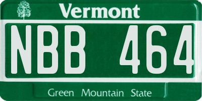 VT license plate NBB464