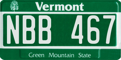 VT license plate NBB467