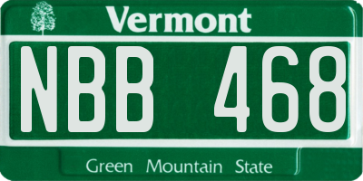 VT license plate NBB468