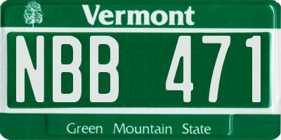 VT license plate NBB471