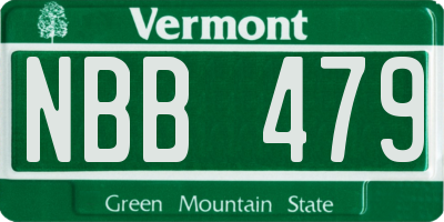 VT license plate NBB479
