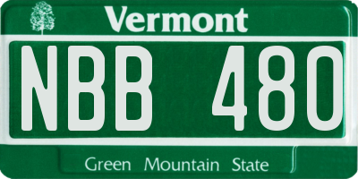 VT license plate NBB480