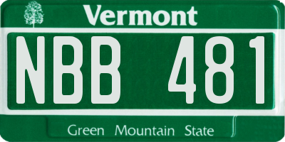 VT license plate NBB481