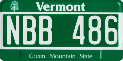 VT license plate NBB486