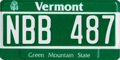 VT license plate NBB487