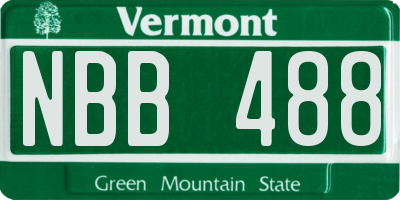 VT license plate NBB488