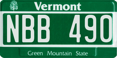 VT license plate NBB490