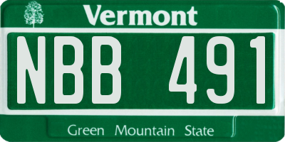 VT license plate NBB491