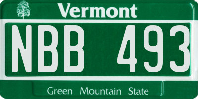 VT license plate NBB493