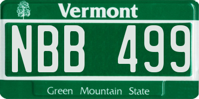 VT license plate NBB499