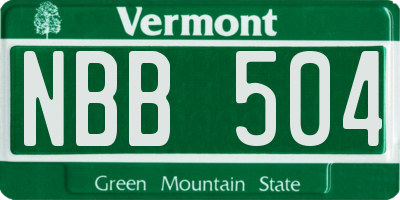 VT license plate NBB504