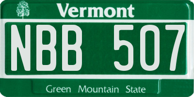 VT license plate NBB507