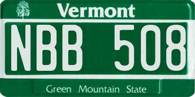 VT license plate NBB508