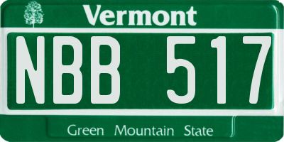 VT license plate NBB517