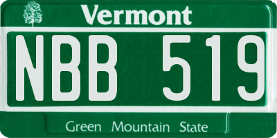 VT license plate NBB519