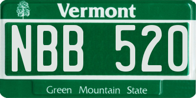 VT license plate NBB520