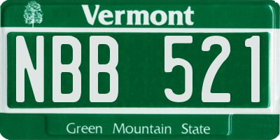 VT license plate NBB521