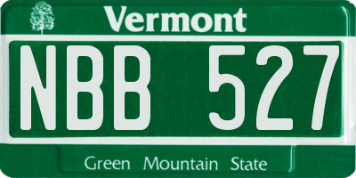 VT license plate NBB527