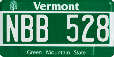 VT license plate NBB528