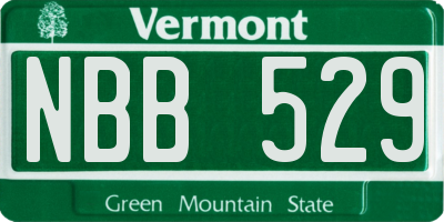 VT license plate NBB529