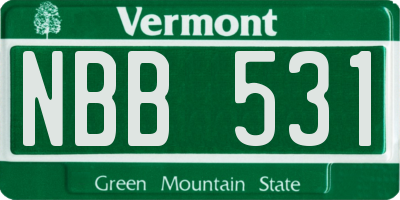 VT license plate NBB531