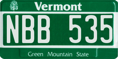 VT license plate NBB535