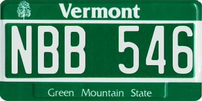 VT license plate NBB546