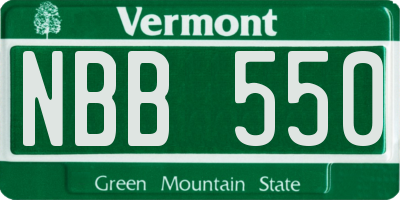 VT license plate NBB550
