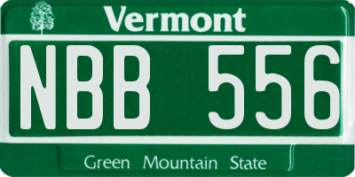 VT license plate NBB556