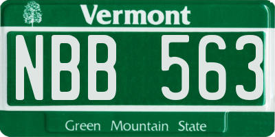VT license plate NBB563