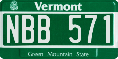 VT license plate NBB571