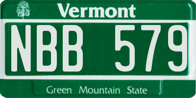 VT license plate NBB579