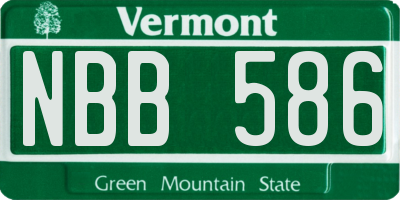 VT license plate NBB586
