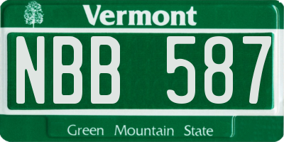 VT license plate NBB587