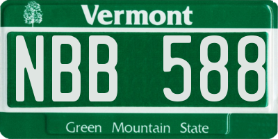 VT license plate NBB588
