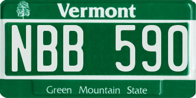 VT license plate NBB590