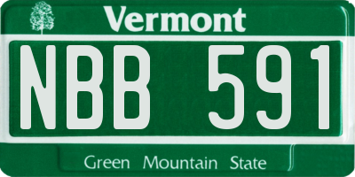 VT license plate NBB591