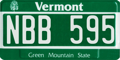 VT license plate NBB595