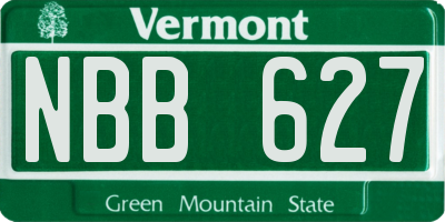 VT license plate NBB627